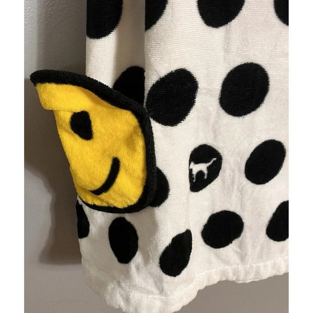 Victoria's Secret PINK Polka Dot Plush Spa Bath Wrap Towel Cover Up Smiley Face